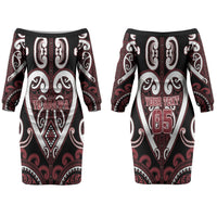 Custom Aotearoa Te Arawa Family Matching Off The Shoulder Long Sleeve Dress and Hawaiian Shirt Maori Tribal Pattern