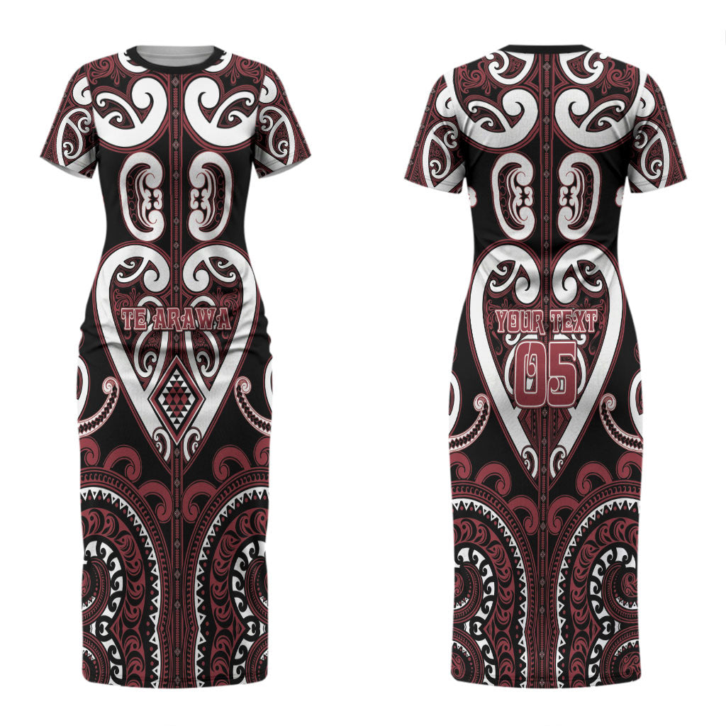 Custom Aotearoa Te Arawa Family Matching Short Sleeve Bodycon Dress and Hawaiian Shirt Maori Tribal Pattern