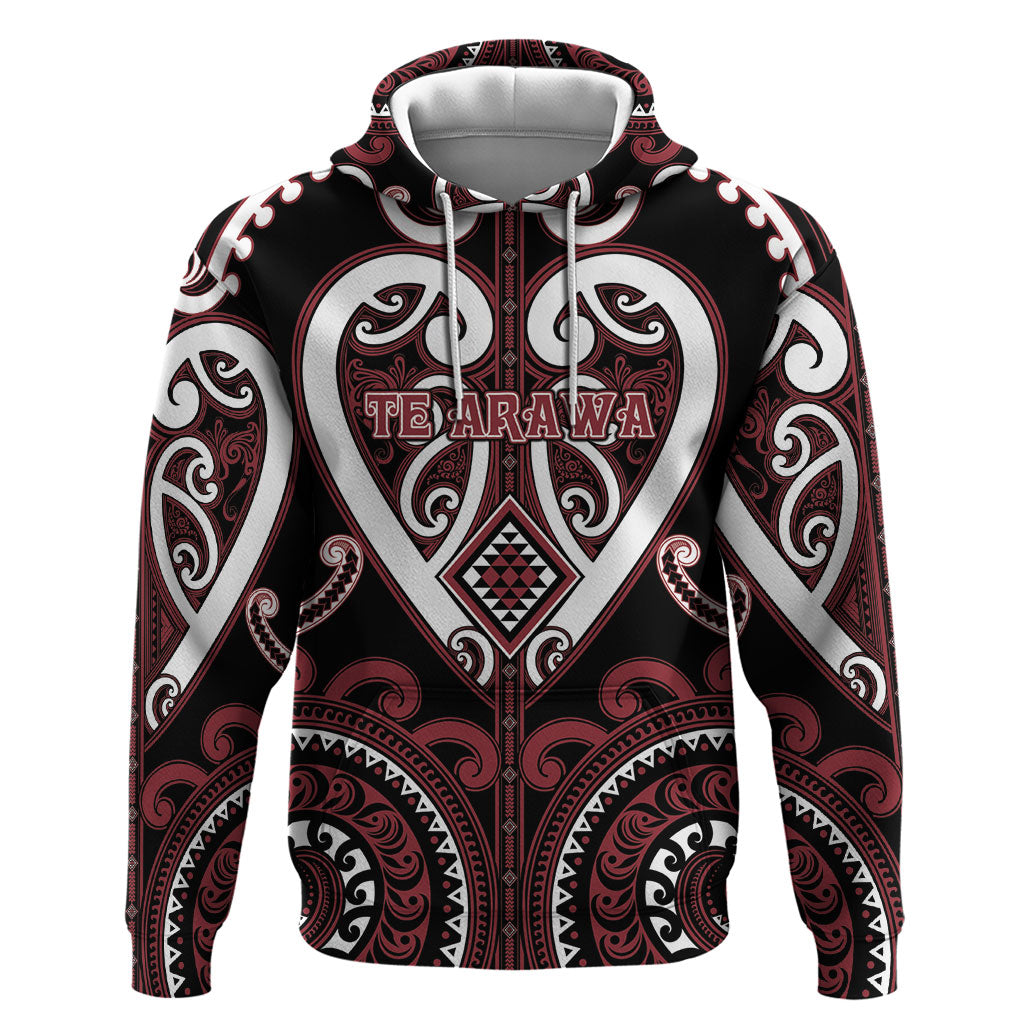 Custom Aotearoa Te Arawa Hoodie Maori Tribal Pattern