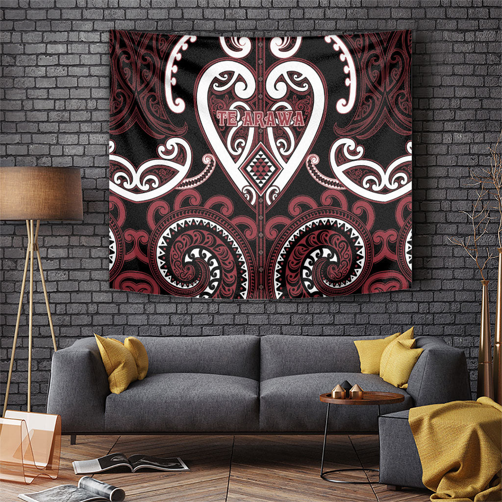 Aotearoa Te Arawa Tapestry Maori Tribal Pattern LT05 Red - Polynesian Pride