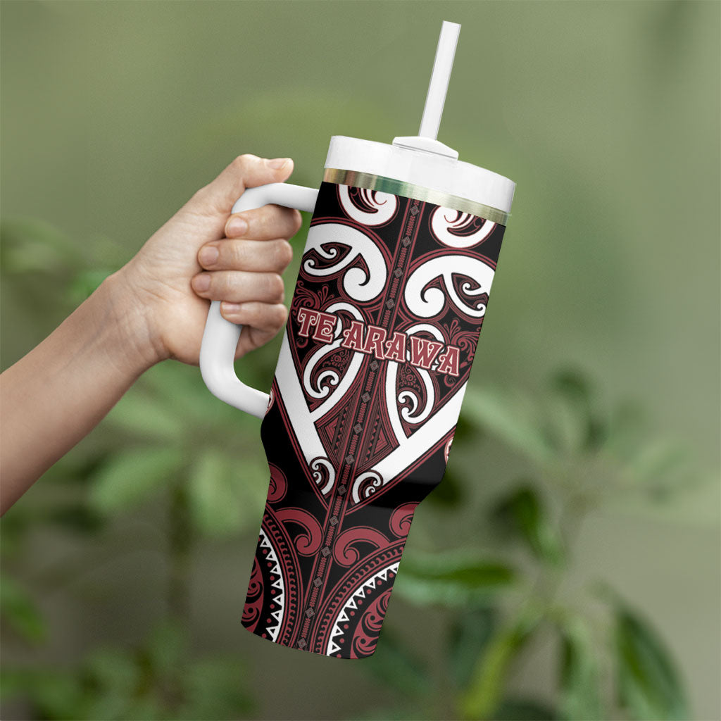 Custom Aotearoa Te Arawa Tumbler With Handle Maori Tribal Pattern