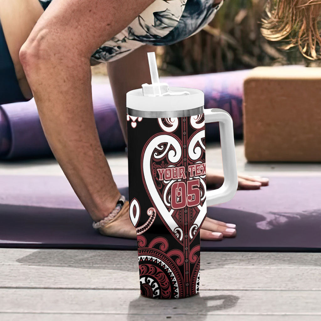 Custom Aotearoa Te Arawa Tumbler With Handle Maori Tribal Pattern