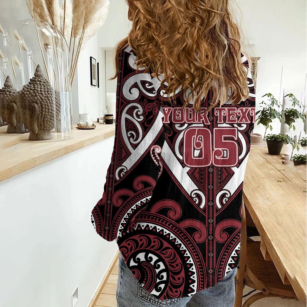 Custom Aotearoa Te Arawa Women Casual Shirt Maori Tribal Pattern