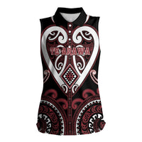 Custom Aotearoa Te Arawa Women Sleeveless Polo Shirt Maori Tribal Pattern