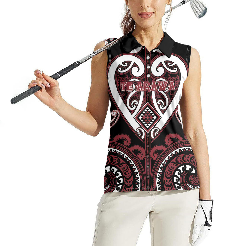 Custom Aotearoa Te Arawa Women Sleeveless Polo Shirt Maori Tribal Pattern