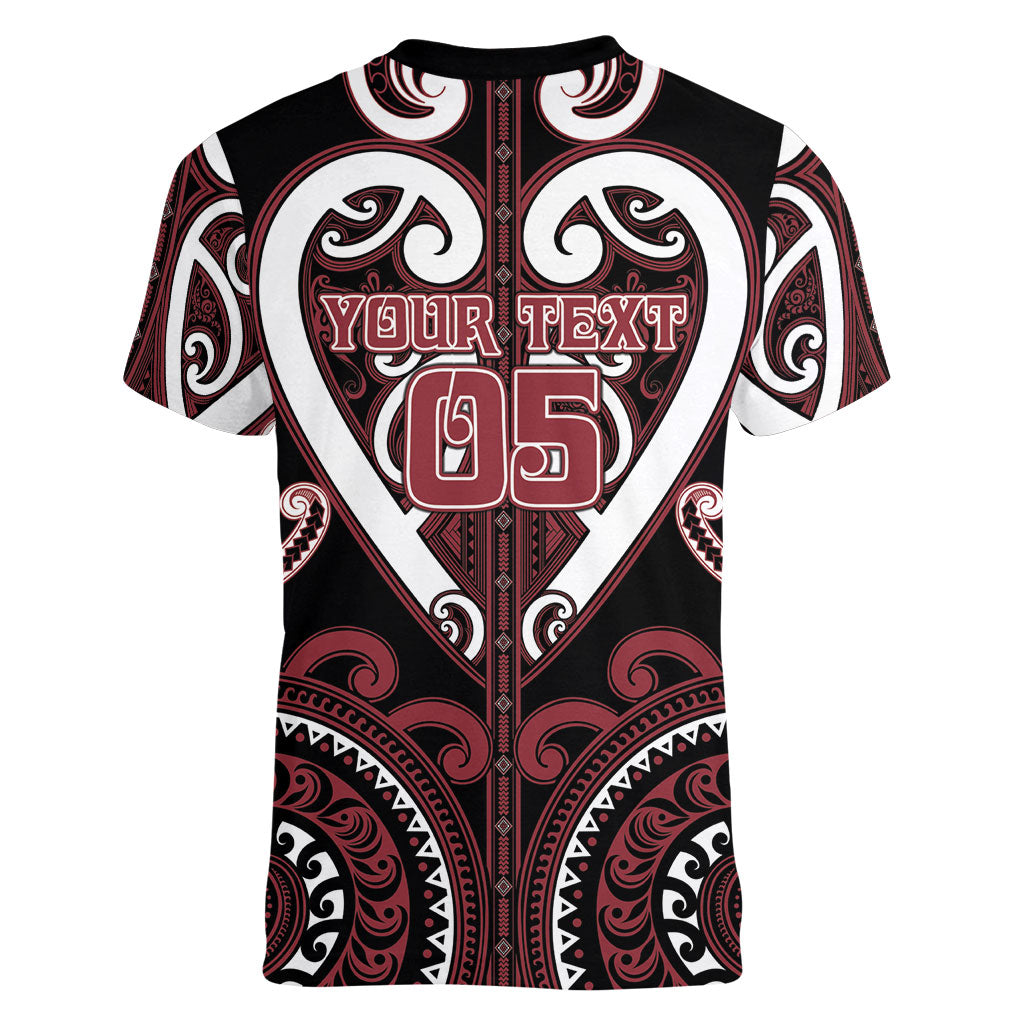 Custom Aotearoa Te Arawa Women V-Neck T-Shirt Maori Tribal Pattern