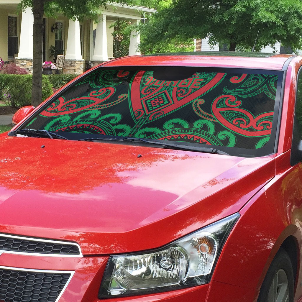 Aotearoa Ngai Tuhoe Auto Sun Shade Maori Tribal Pattern