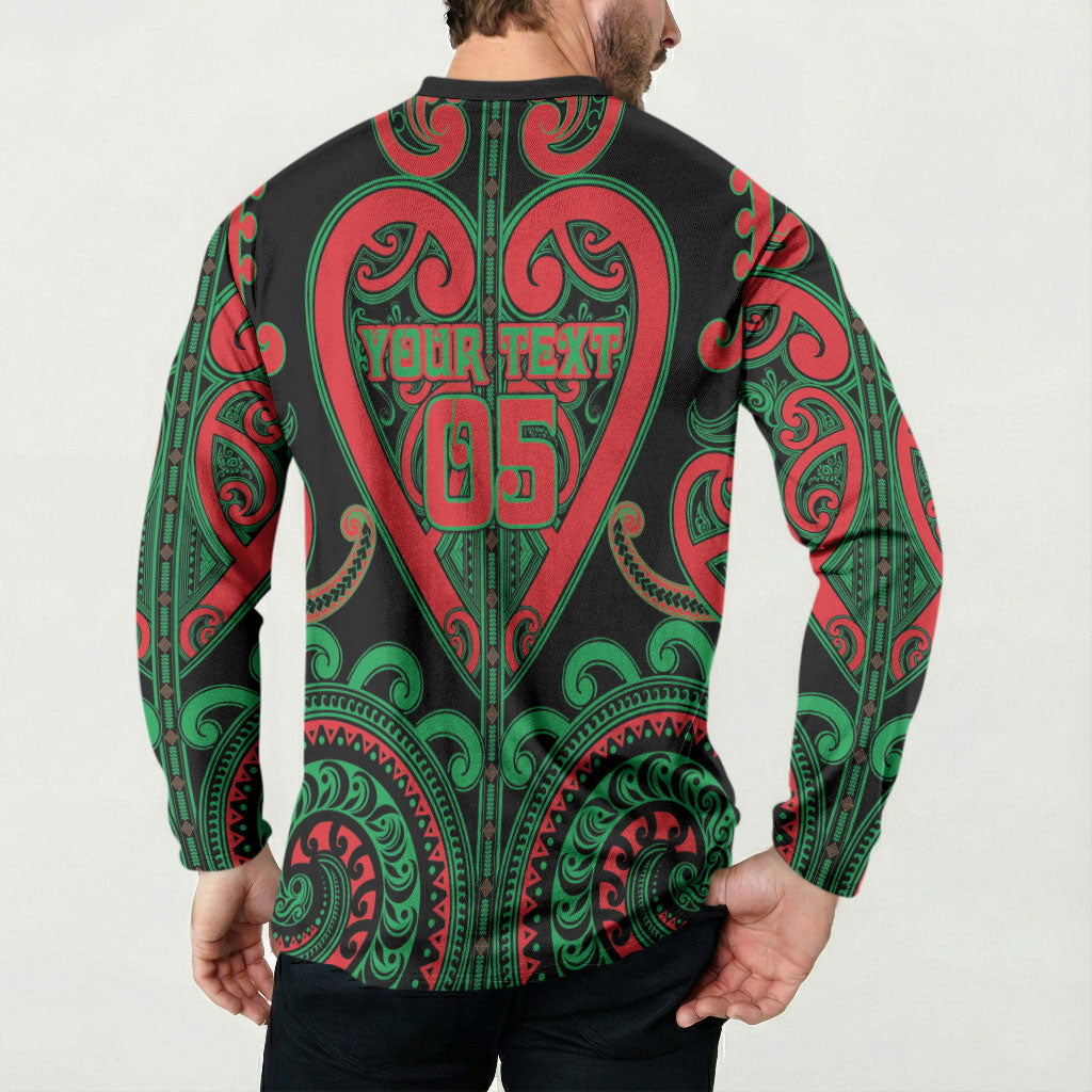 Custom Aotearoa Ngai Tuhoe Button Sweatshirt Maori Tribal Pattern