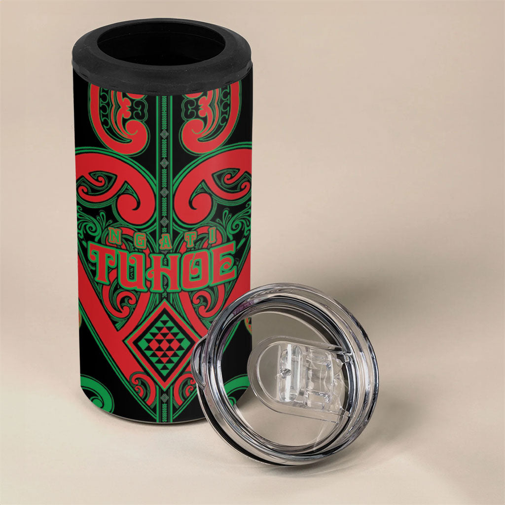 Custom Aotearoa Ngai Tuhoe 4 in 1 Can Cooler Tumbler Maori Tribal Pattern