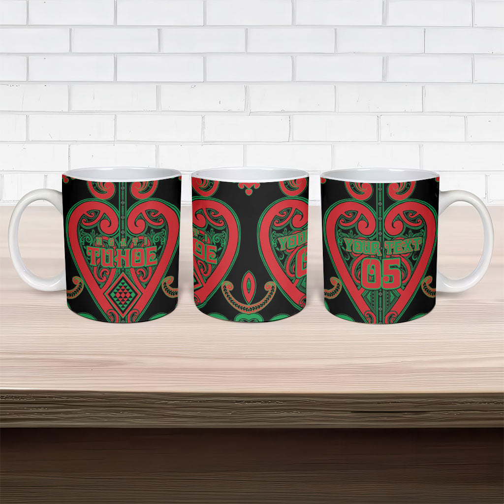 Custom Aotearoa Ngai Tuhoe Ceramic Mug Maori Tribal Pattern