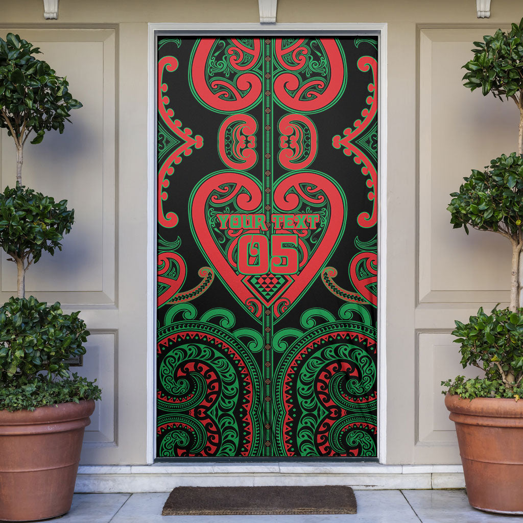 Custom Aotearoa Ngai Tuhoe Door Cover Maori Tribal Pattern