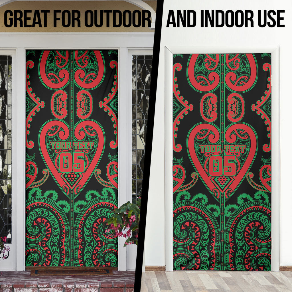Custom Aotearoa Ngai Tuhoe Door Cover Maori Tribal Pattern