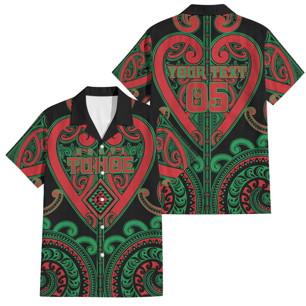 Custom Aotearoa Ngai Tuhoe Family Matching Off The Shoulder Long Sleeve Dress and Hawaiian Shirt Maori Tribal Pattern