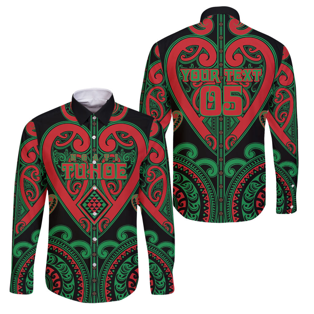 Custom Aotearoa Ngai Tuhoe Family Matching Off Shoulder Maxi Dress and Hawaiian Shirt Maori Tribal Pattern