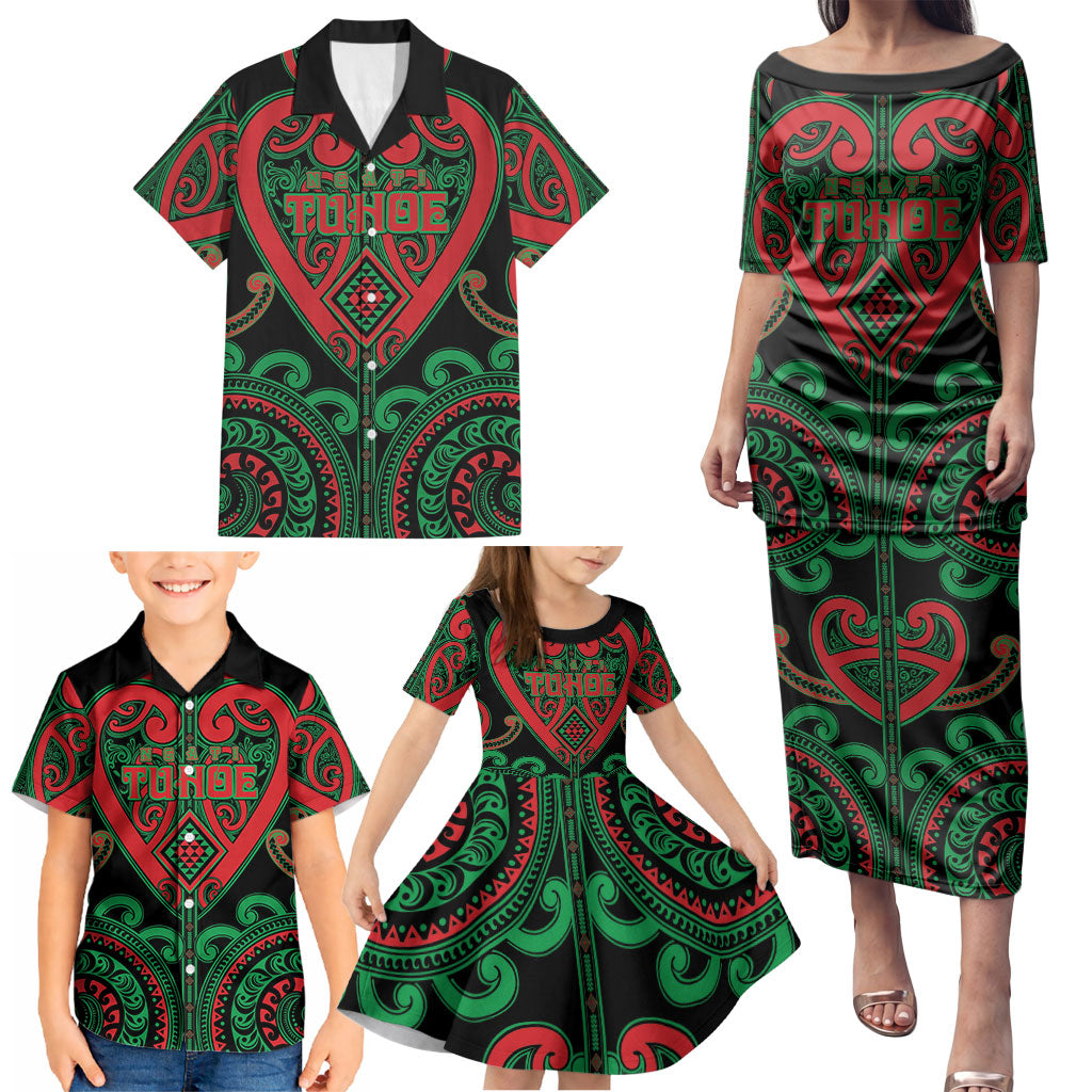 Custom Aotearoa Ngai Tuhoe Family Matching Puletasi and Hawaiian Shirt Maori Tribal Pattern LT05 - Polynesian Pride