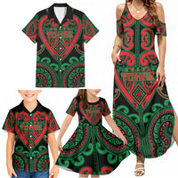 Custom Aotearoa Ngai Tuhoe Family Matching Summer Maxi Dress and Hawaiian Shirt Maori Tribal Pattern