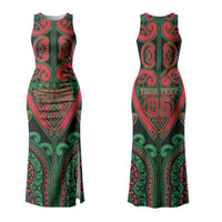 Custom Aotearoa Ngai Tuhoe Family Matching Tank Maxi Dress and Hawaiian Shirt Maori Tribal Pattern