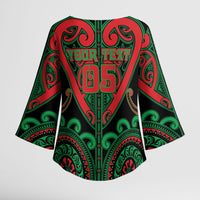 Custom Aotearoa Ngai Tuhoe Kimono Sleeve Blouse Maori Tribal Pattern