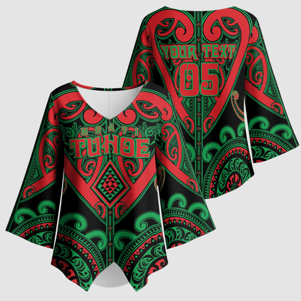 Custom Aotearoa Ngai Tuhoe Kimono Sleeve Blouse Maori Tribal Pattern