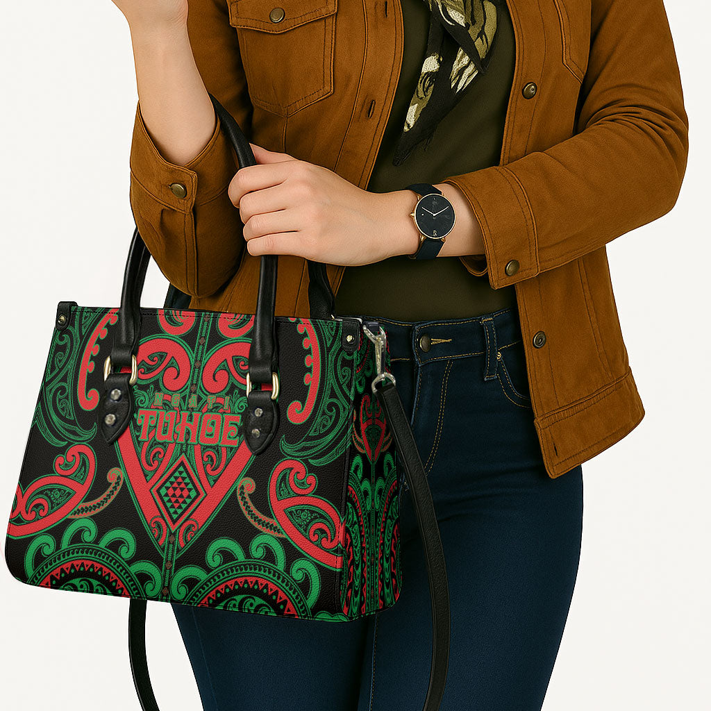 Aotearoa Ngai Tuhoe Leather Bag Maori Tribal Pattern