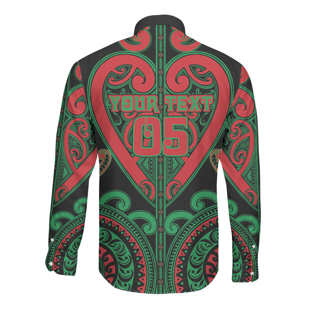 Custom Aotearoa Ngai Tuhoe Long Sleeve Button Shirt Maori Tribal Pattern