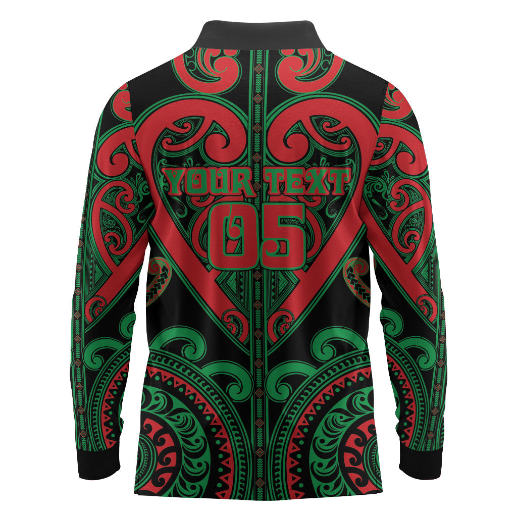 Custom Aotearoa Ngai Tuhoe Long Sleeve Polo Shirt Maori Tribal Pattern