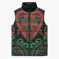 Custom Aotearoa Ngai Tuhoe Sleeveless Puffer Jacket Maori Tribal Pattern