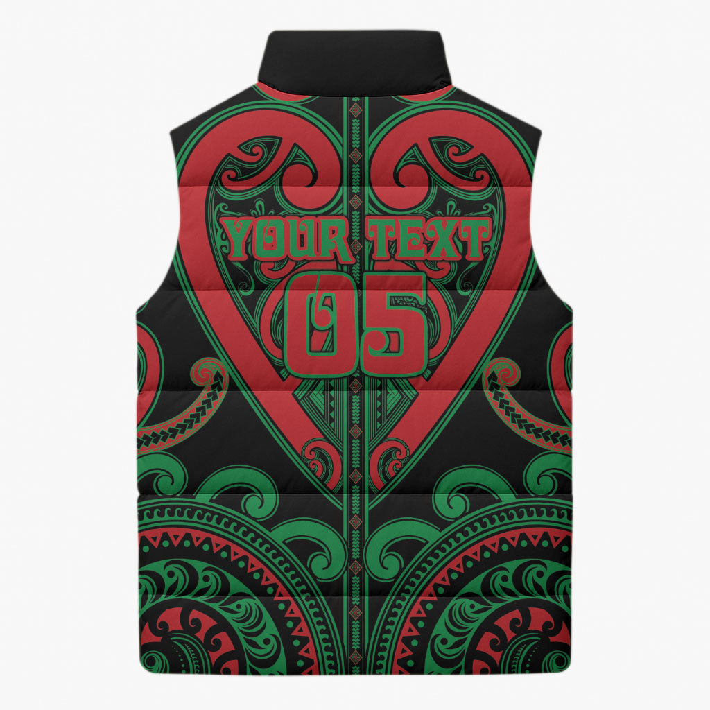 Custom Aotearoa Ngai Tuhoe Sleeveless Puffer Jacket Maori Tribal Pattern