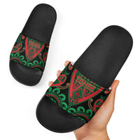 Aotearoa Ngai Tuhoe Slide Sandals Maori Tribal Pattern