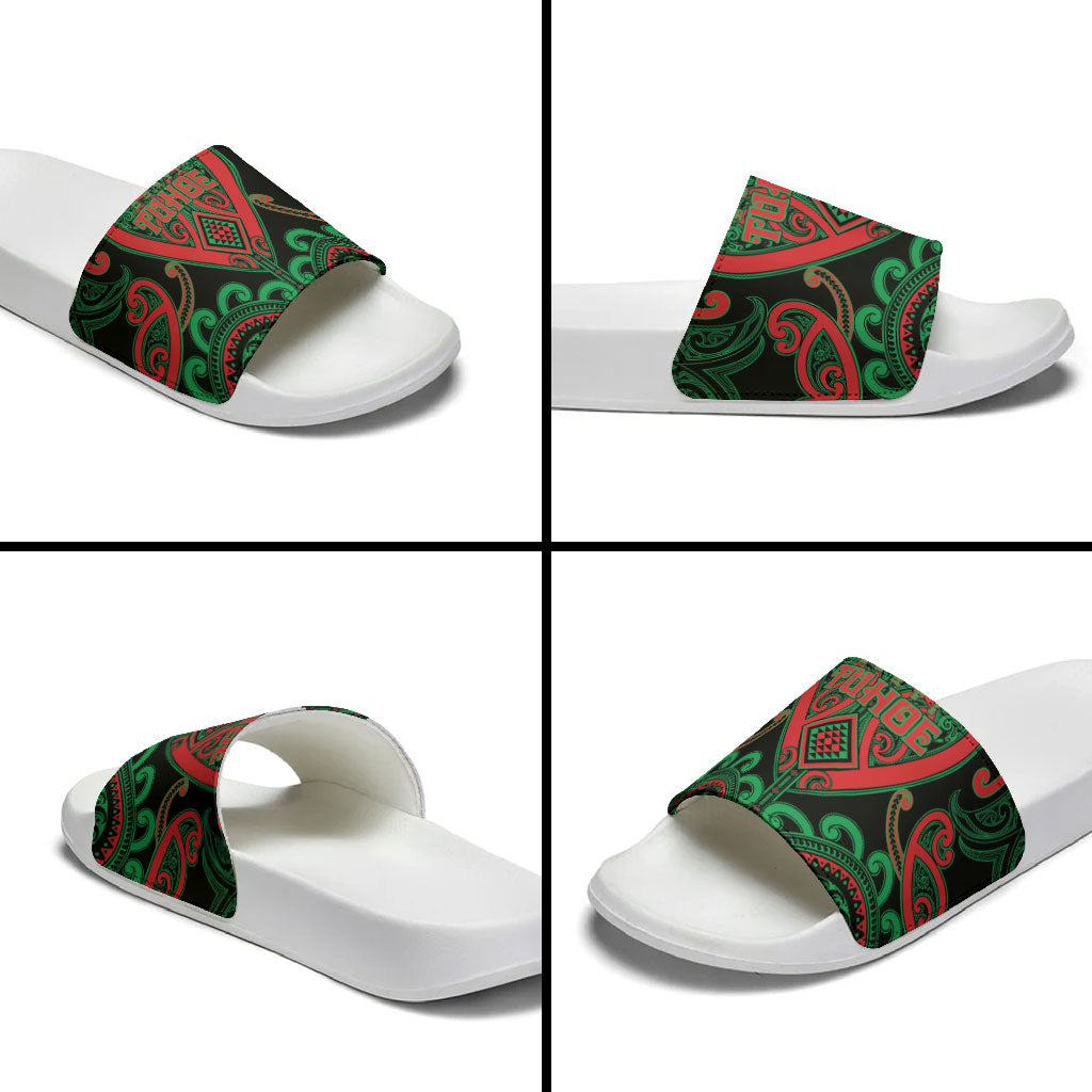 Aotearoa Ngai Tuhoe Slide Sandals Maori Tribal Pattern