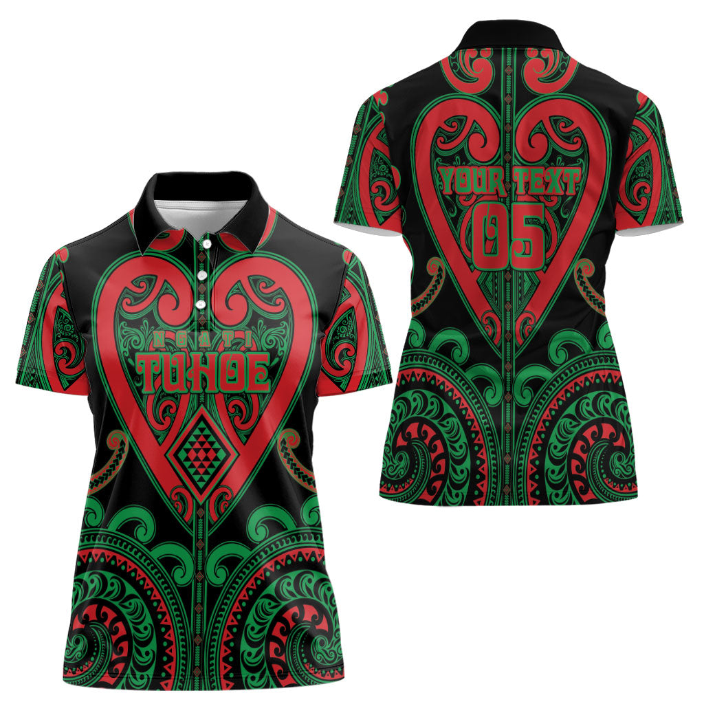 Custom Aotearoa Ngai Tuhoe Women Polo Shirt Maori Tribal Pattern