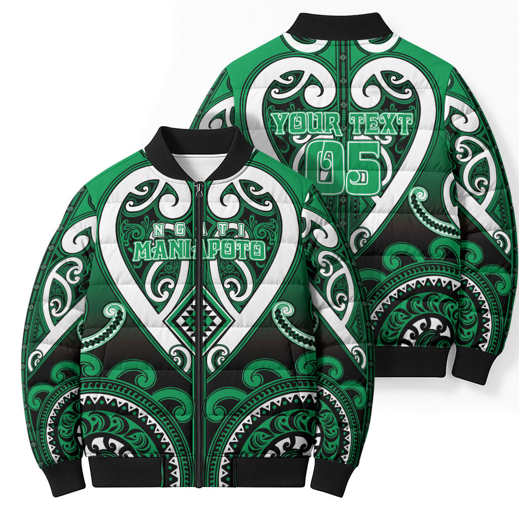 Custom Aotearoa Ngati Maniapoto Bomber Puffer Jacket Maori Tribal Pattern