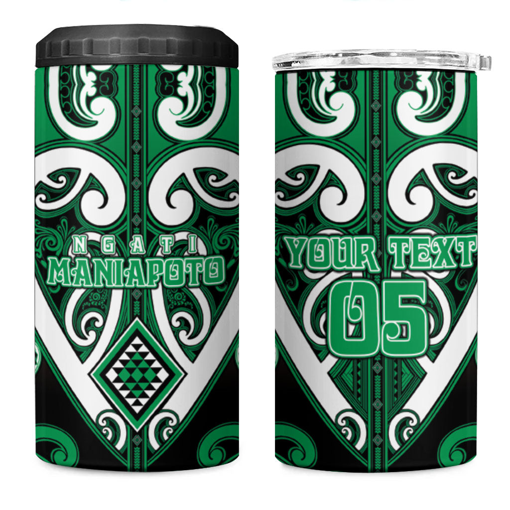 Custom Aotearoa Ngati Maniapoto 4 in 1 Can Cooler Tumbler Maori Tribal Pattern