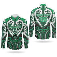 Custom Aotearoa Ngati Maniapoto Couples Matching Long Sleeve Bodycon Dress and Long Sleeve Button Shirt Maori Tribal Pattern