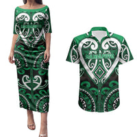 Custom Aotearoa Ngati Maniapoto Couples Matching Puletasi and Hawaiian Shirt Maori Tribal Pattern