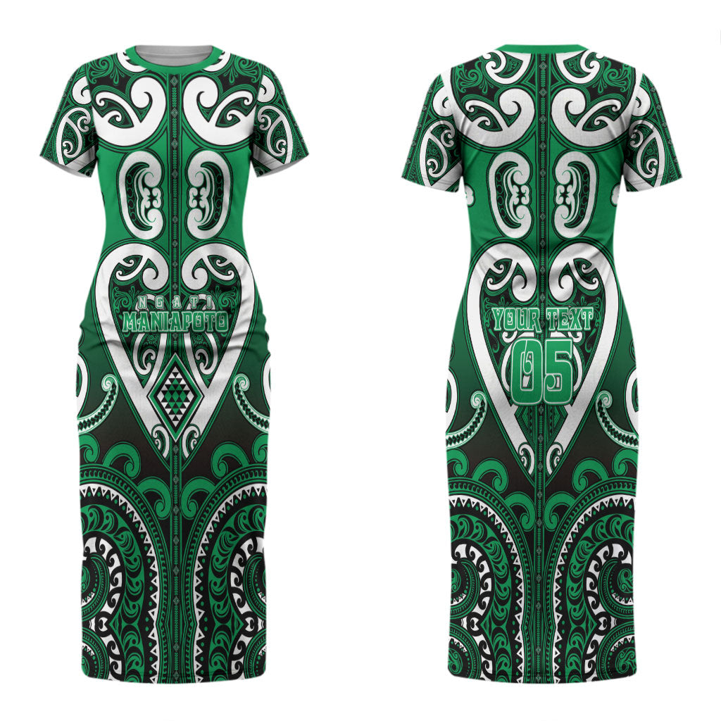 Custom Aotearoa Ngati Maniapoto Couples Matching Short Sleeve Bodycon Dress and Hawaiian Shirt Maori Tribal Pattern