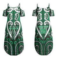 Custom Aotearoa Ngati Maniapoto Couples Matching Summer Maxi Dress and Long Sleeve Button Shirt Maori Tribal Pattern