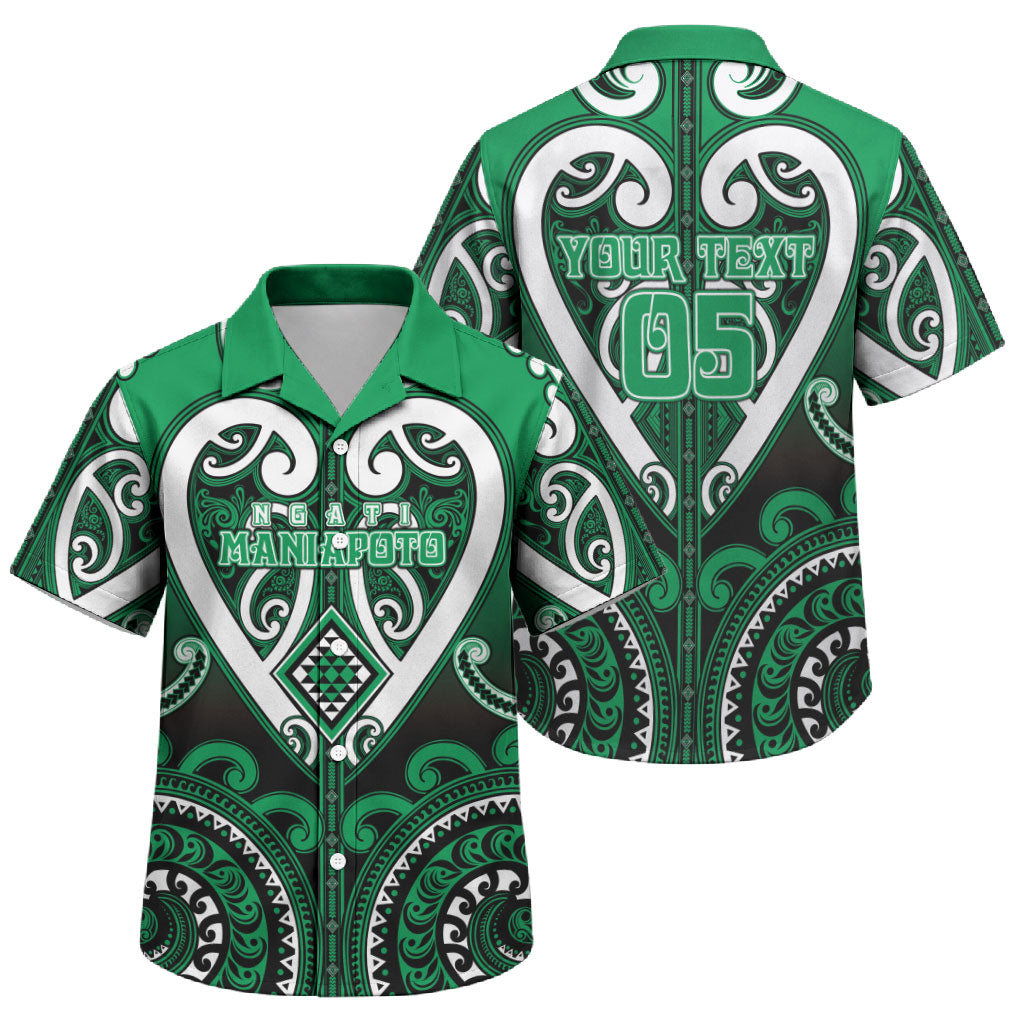 Custom Aotearoa Ngati Maniapoto Family Matching Off Shoulder Short Dress and Hawaiian Shirt Maori Tribal Pattern