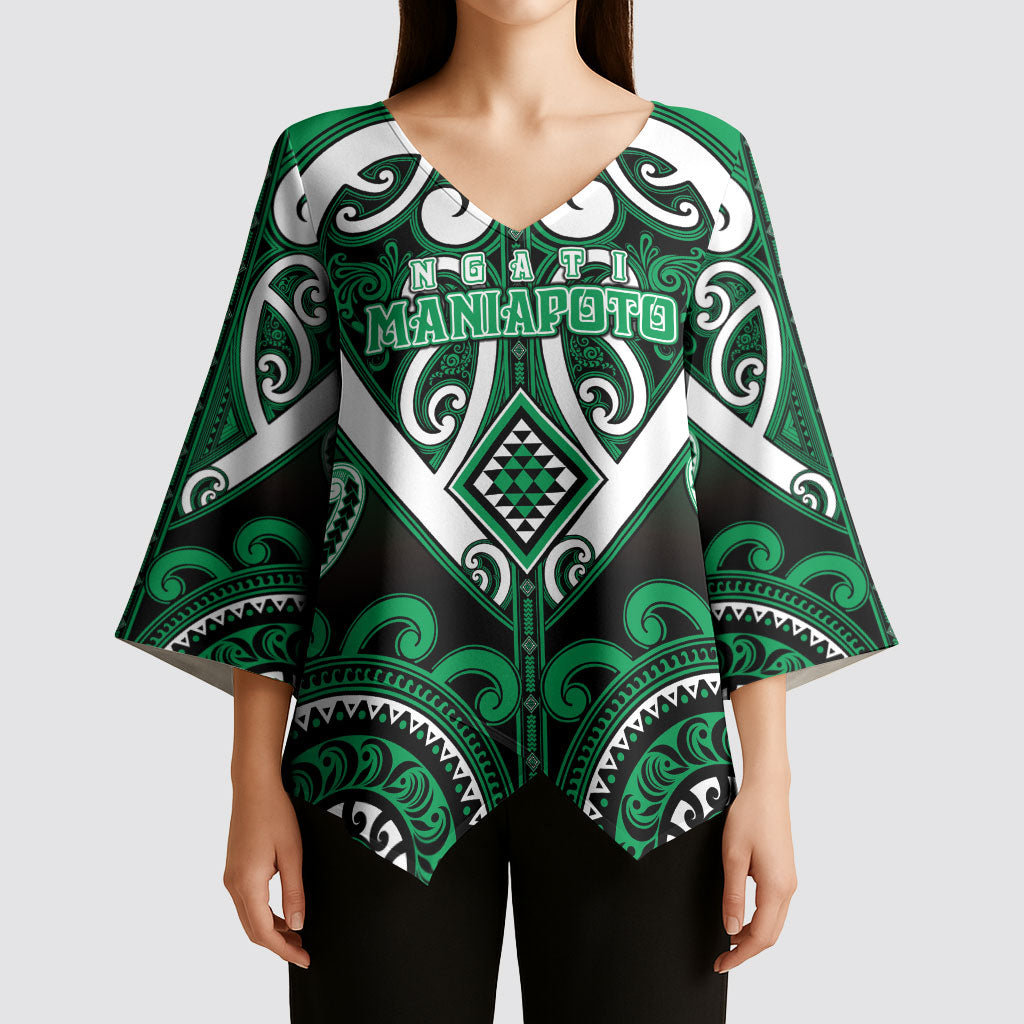 Custom Aotearoa Ngati Maniapoto Kimono Sleeve Blouse Maori Tribal Pattern