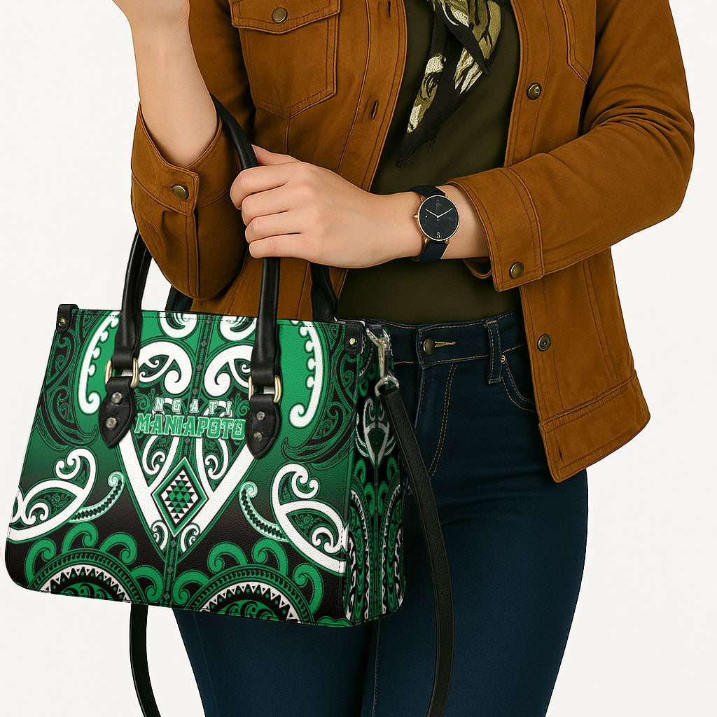 Aotearoa Ngati Maniapoto Leather Bag Maori Tribal Pattern