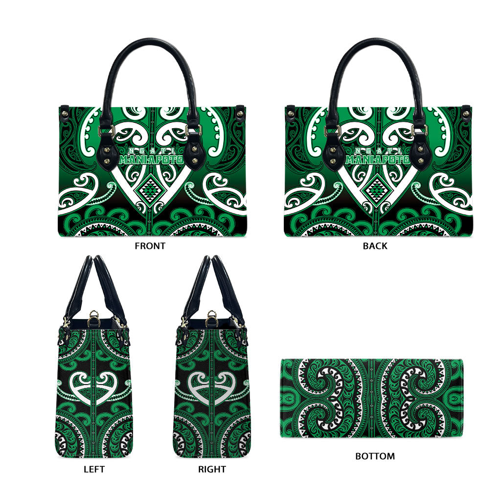 Aotearoa Ngati Maniapoto Leather Bag Maori Tribal Pattern