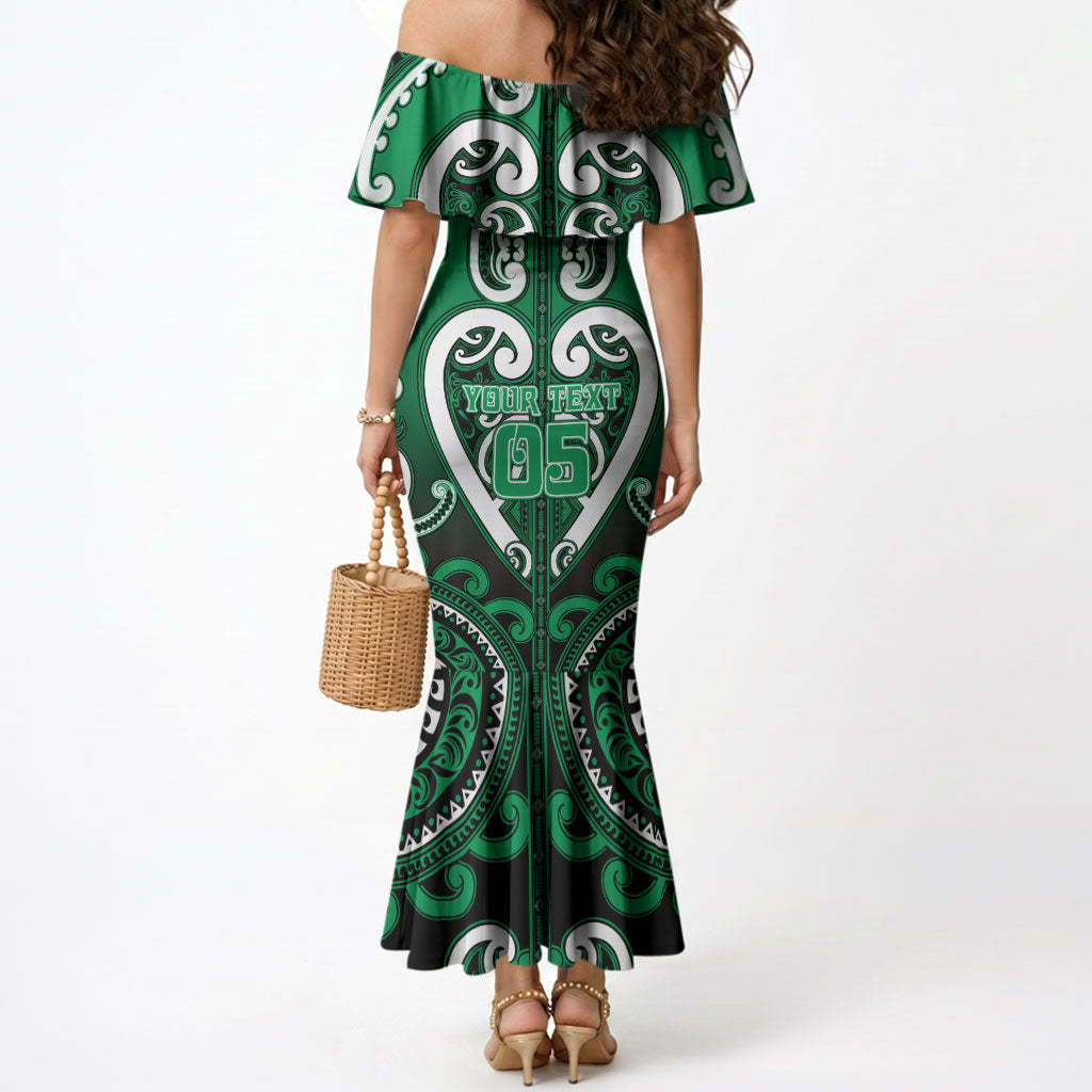 Custom Aotearoa Ngati Maniapoto Mermaid Dress Maori Tribal Pattern
