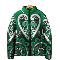 Custom Aotearoa Ngati Maniapoto Padded Jacket Maori Tribal Pattern