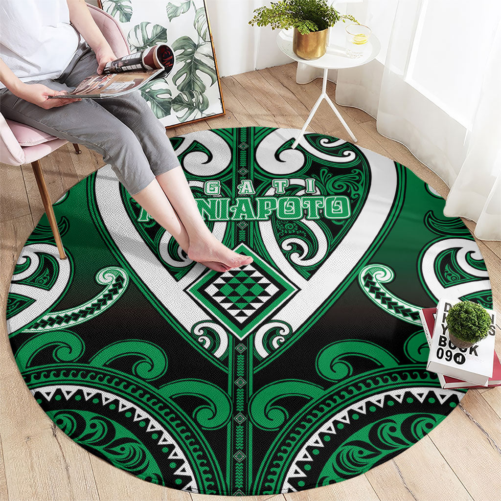 Aotearoa Ngati Maniapoto Round Carpet Maori Tribal Pattern