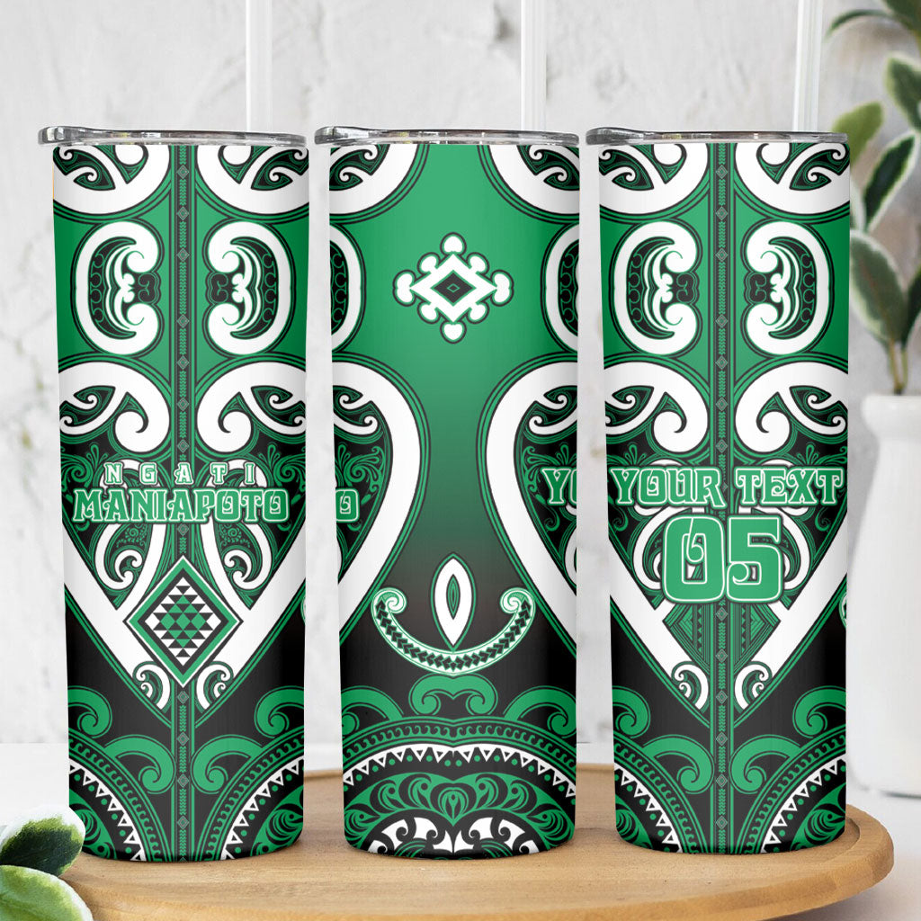 Custom Aotearoa Ngati Maniapoto Skinny Tumbler Maori Tribal Pattern