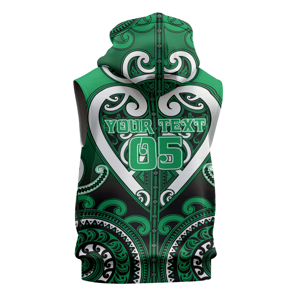 Custom Aotearoa Ngati Maniapoto Sleeveless Hoodie Maori Tribal Pattern
