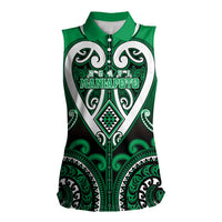 Custom Aotearoa Ngati Maniapoto Women Sleeveless Polo Shirt Maori Tribal Pattern