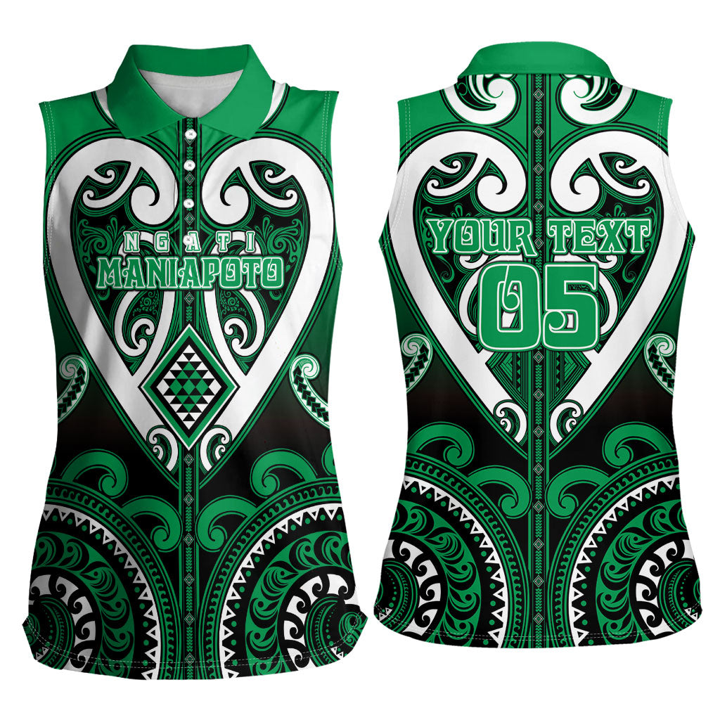 Custom Aotearoa Ngati Maniapoto Women Sleeveless Polo Shirt Maori Tribal Pattern