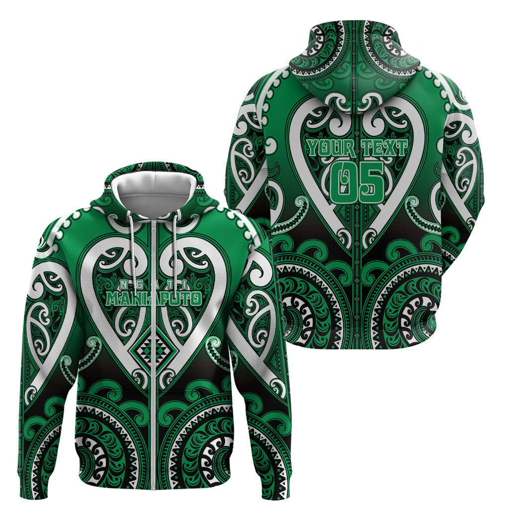 Custom Aotearoa Ngati Maniapoto Zip Hoodie Maori Tribal Pattern