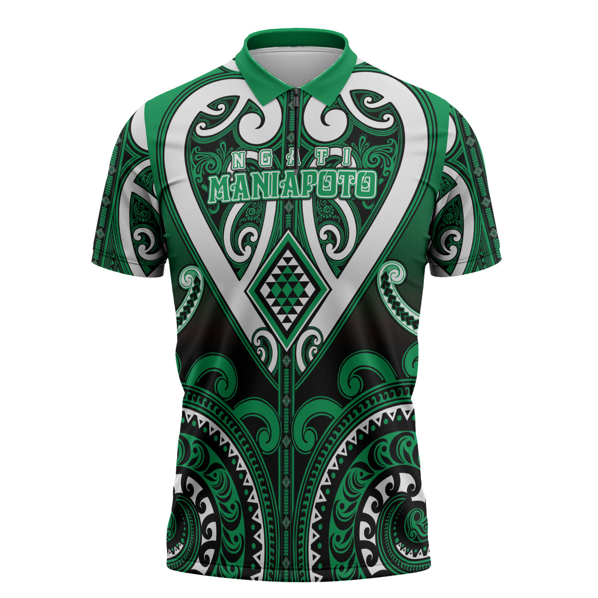 Custom Aotearoa Ngati Maniapoto Zipper Polo Shirt Maori Tribal Pattern